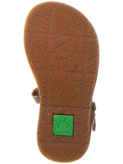 Leder-Sandalen in Hellblau