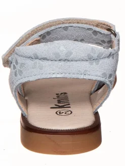 Leder-Sandalen in Hellblau