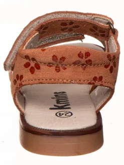 Leder-Sandalen in Hellbraun