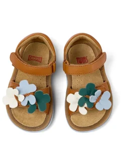 Leder-Sandalen in Hellbraun