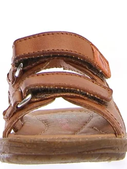 Leder-Sandalen in Hellbraun