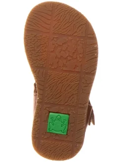 Leder-Sandalen in Hellbraun