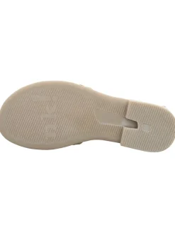 Leder-Sandalen in Khaki/ Weiß/ Lila