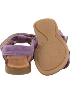 Leder-Sandalen in Lila