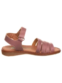Leder-Sandalen in Lila