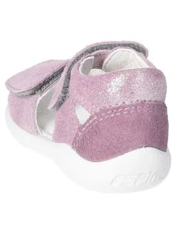 Leder-Sandalen in Lila