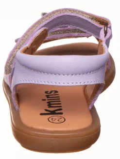 Leder-Sandalen in Lila