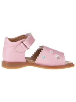 Leder-Sandalen in Rosa