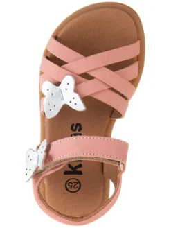 Leder-Sandalen in Rosa