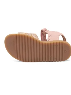 Leder-Sandalen in Rosa/ Gold