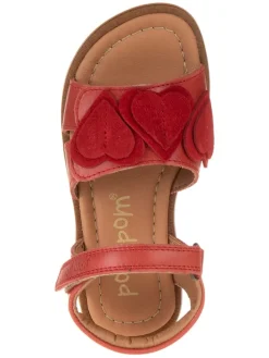 Leder-Sandalen in Rot