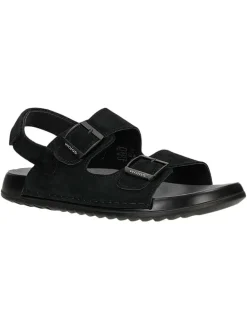 Leder-Sandalen in Schwarz