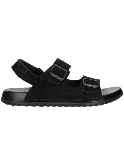 Leder-Sandalen in Schwarz