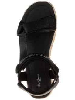 Leder-Sandalen in Schwarz