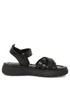 Leder-Sandalen in Schwarz