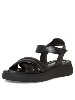 Leder-Sandalen in Schwarz