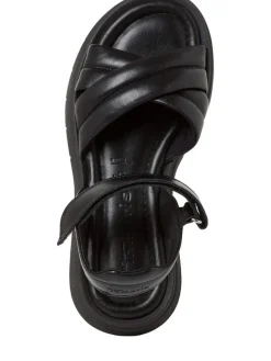 Leder-Sandalen in Schwarz