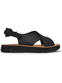 Leder-Sandalen in Schwarz