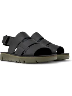 Leder-Sandalen in Schwarz
