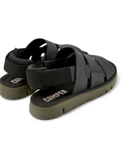 Leder-Sandalen in Schwarz