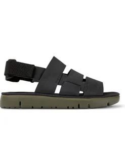 Leder-Sandalen in Schwarz