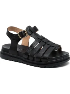 Leder-Sandalen in Schwarz