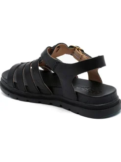 Leder-Sandalen in Schwarz