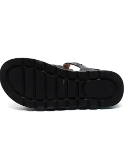Leder-Sandalen in Schwarz