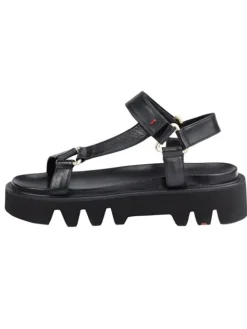 Leder-Sandalen in Schwarz