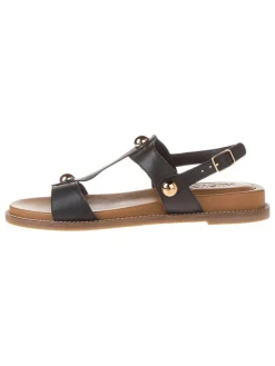 Leder-Sandalen in Schwarz