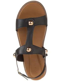 Leder-Sandalen in Schwarz