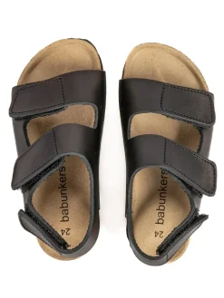 Leder-Sandalen in Schwarz