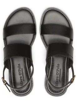 Leder-Sandalen in Schwarz