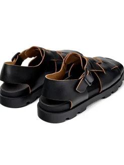 Leder-Sandalen in Schwarz