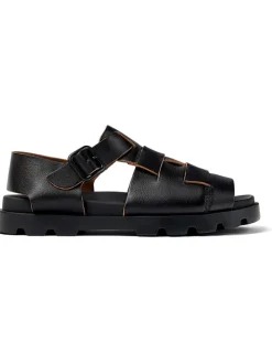 Leder-Sandalen in Schwarz