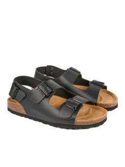 Leder-Sandalen in Schwarz