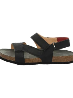 Leder-Sandalen in Schwarz