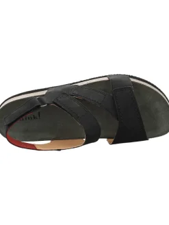 Leder-Sandalen in Schwarz