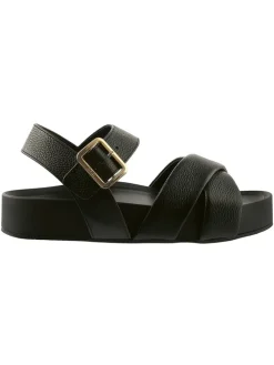 Leder-Sandalen in Schwarz