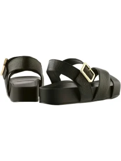 Leder-Sandalen in Schwarz