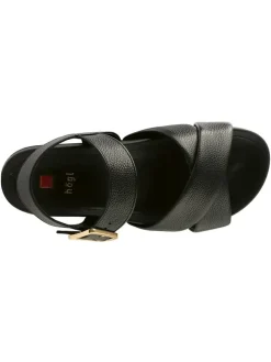 Leder-Sandalen in Schwarz