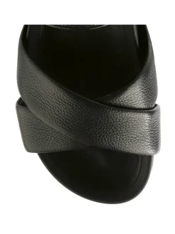 Leder-Sandalen in Schwarz