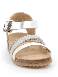 Leder-Sandalen in Silber