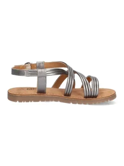Leder-Sandalen in Silber