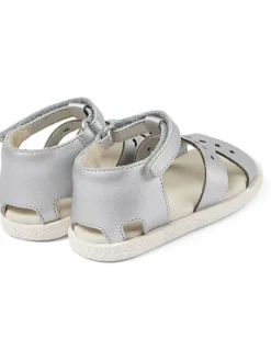 Leder-Sandalen in Silber