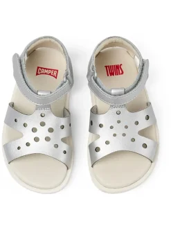 Leder-Sandalen in Silber