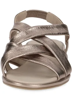 Leder-Sandalen in Taupe