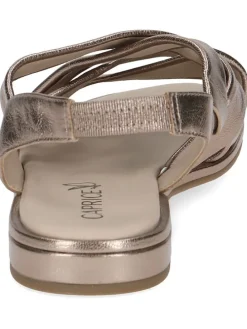 Leder-Sandalen in Taupe