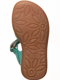 Leder-Sandalen in Türkis