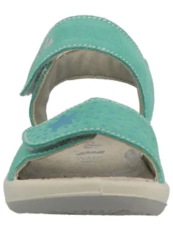 Leder-Sandalen in Türkis